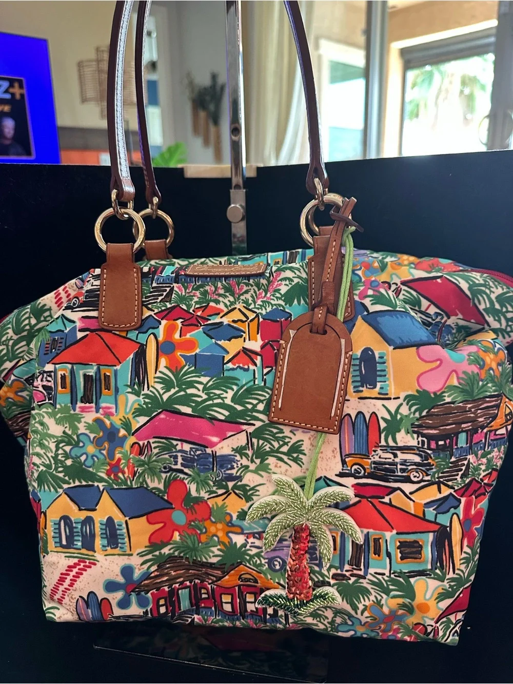 Dooney & Bourke #159 SandbarRARE Tropical Print XL Satchel